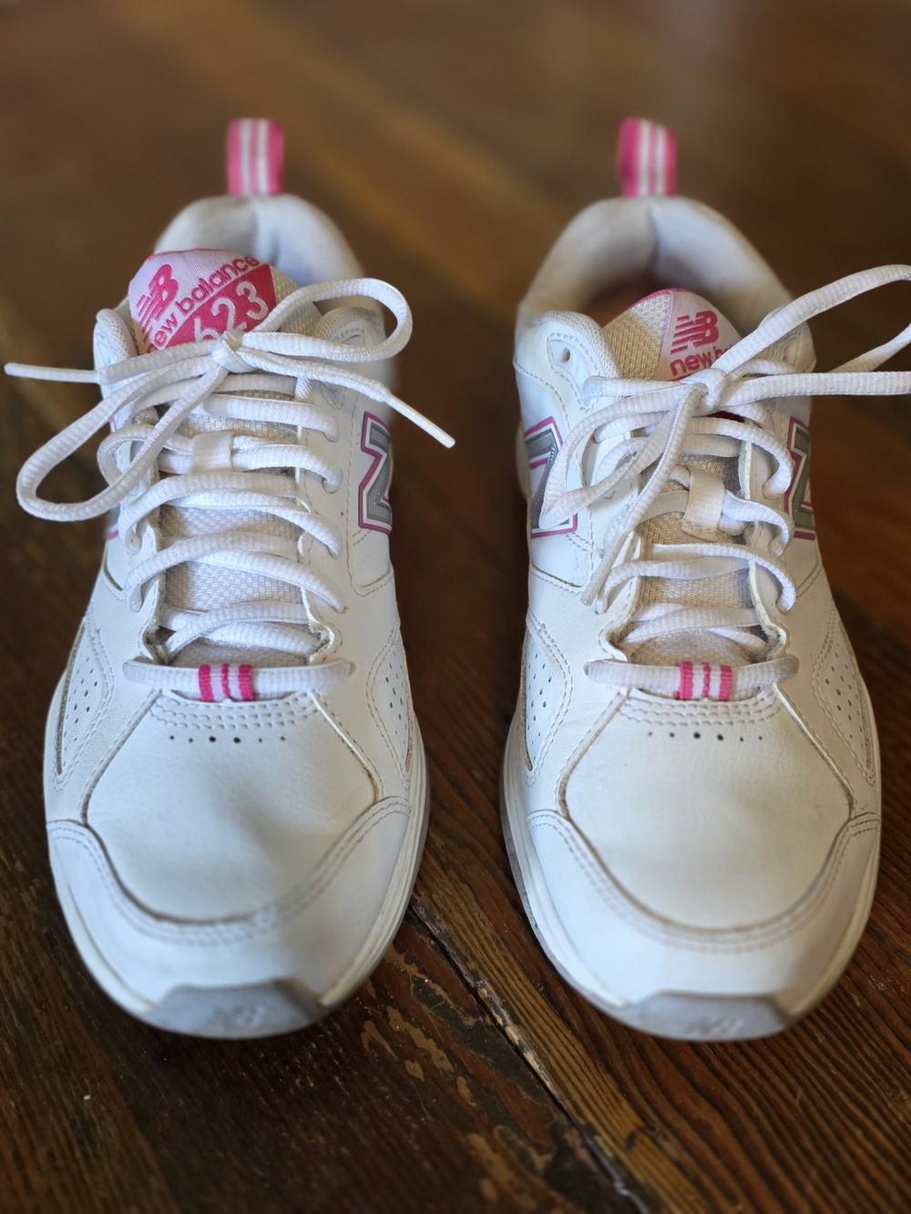 New Balance 623 Women's White and Pink Running Shoes